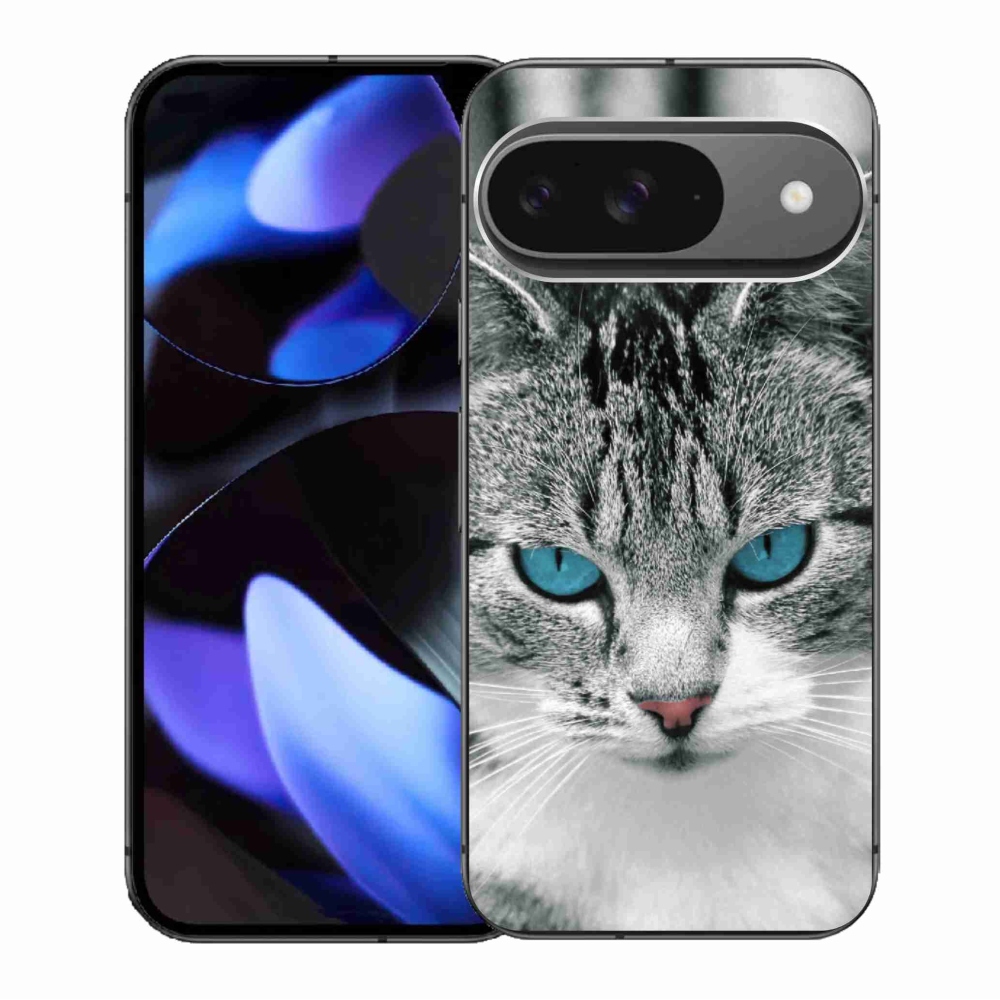 Gelový kryt mmCase na Google Pixel 9/9 Pro - kočičí pohled 1