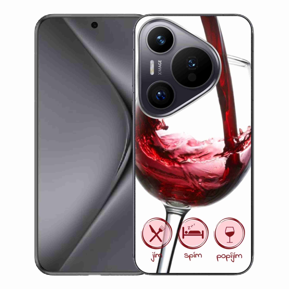 Gelový obal mmCase na Huawei Pura 70 Pro - sklenička vína červené