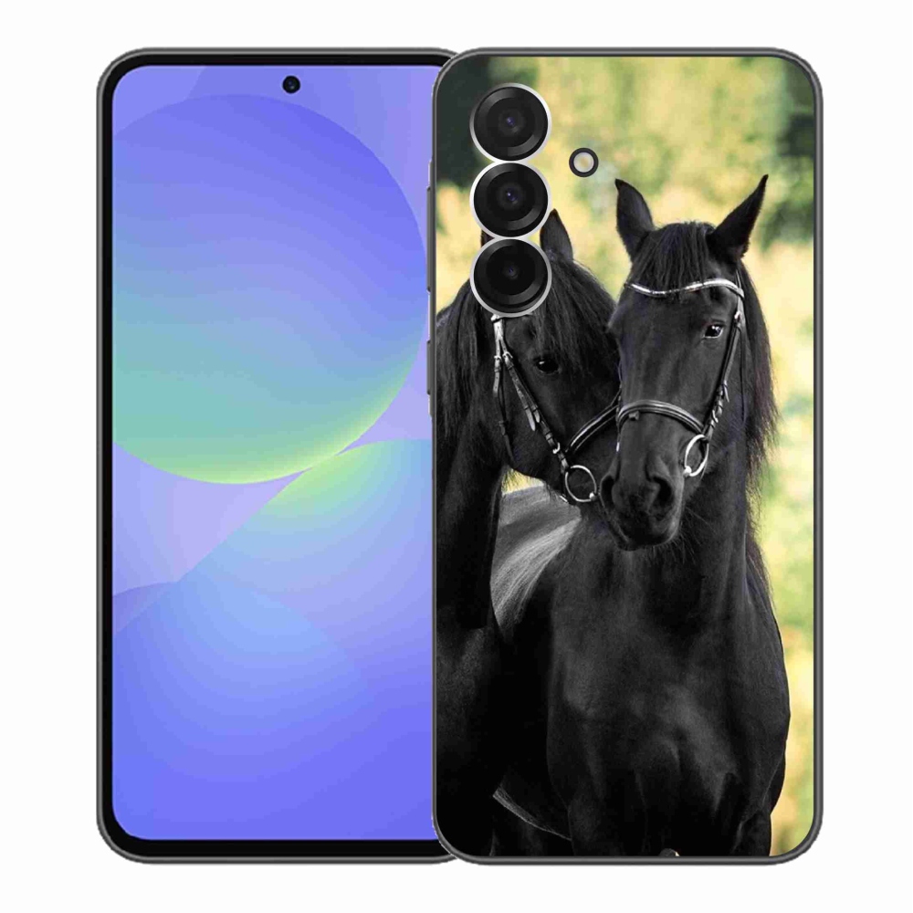 Gelový kryt mmCase na Samsung Galaxy A36 5G - dva černí koně