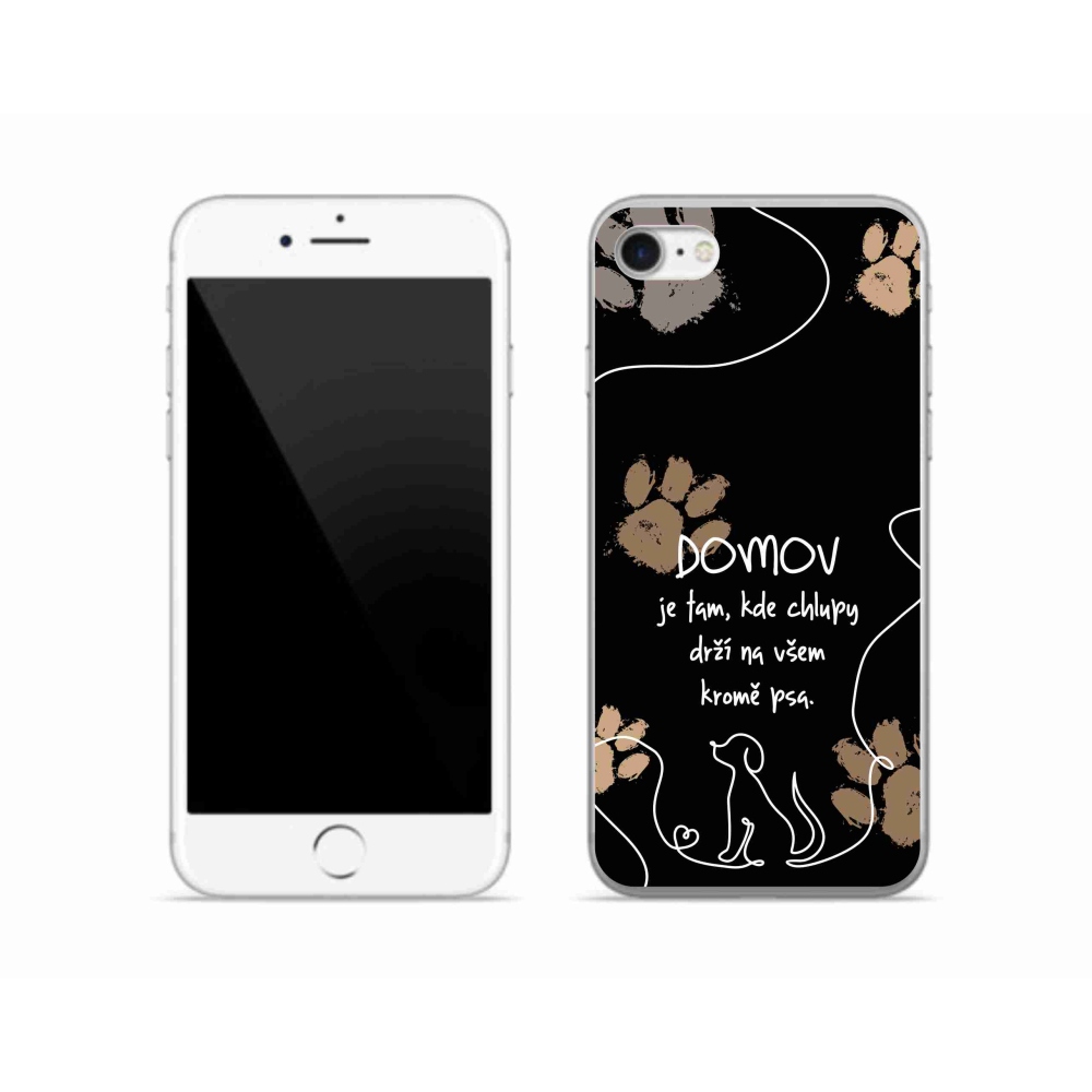 Gelový kryt mmCase na iPhone SE (2022) - psí motiv černé pozadí