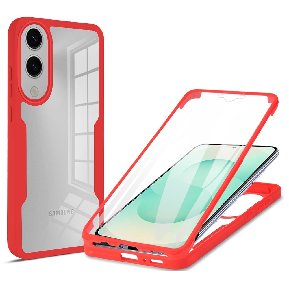 Acryl gelový obal s rámečkem pro ochranou displeje na Samsung Galaxy S25 Edge - červený