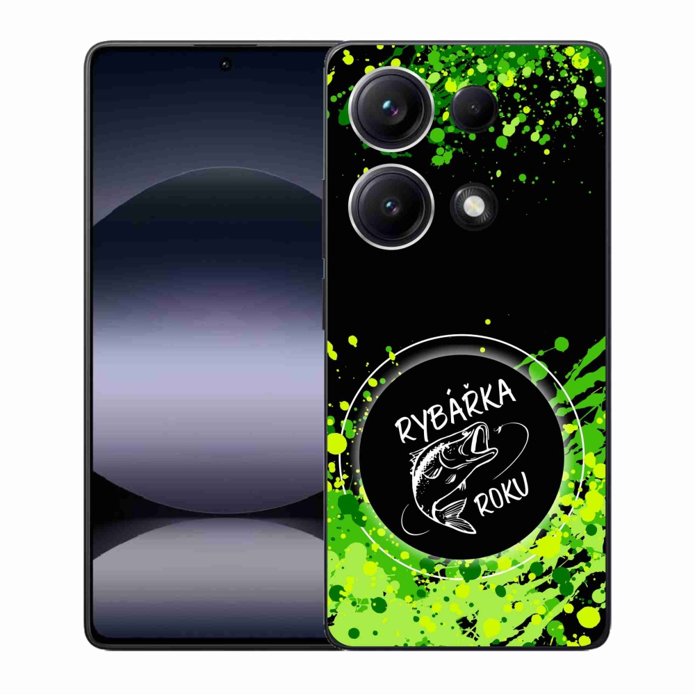 Gelový kryt mmCase na Xiaomi Redmi Note 14S - rybářka roku černé pozadí