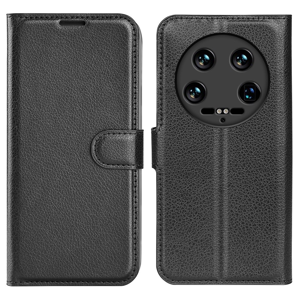 Litchi knížkové pouzdro na Xiaomi 14 Ultra - černé