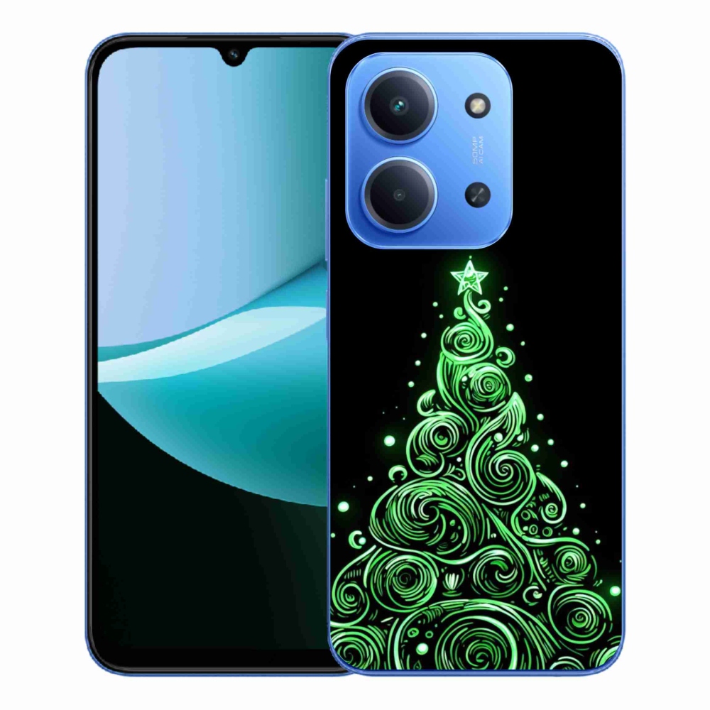 Gelový kryt mmCase na Xiaomi Redmi 15C 4G/5G (173mm) - neonový vánoční stromek 3