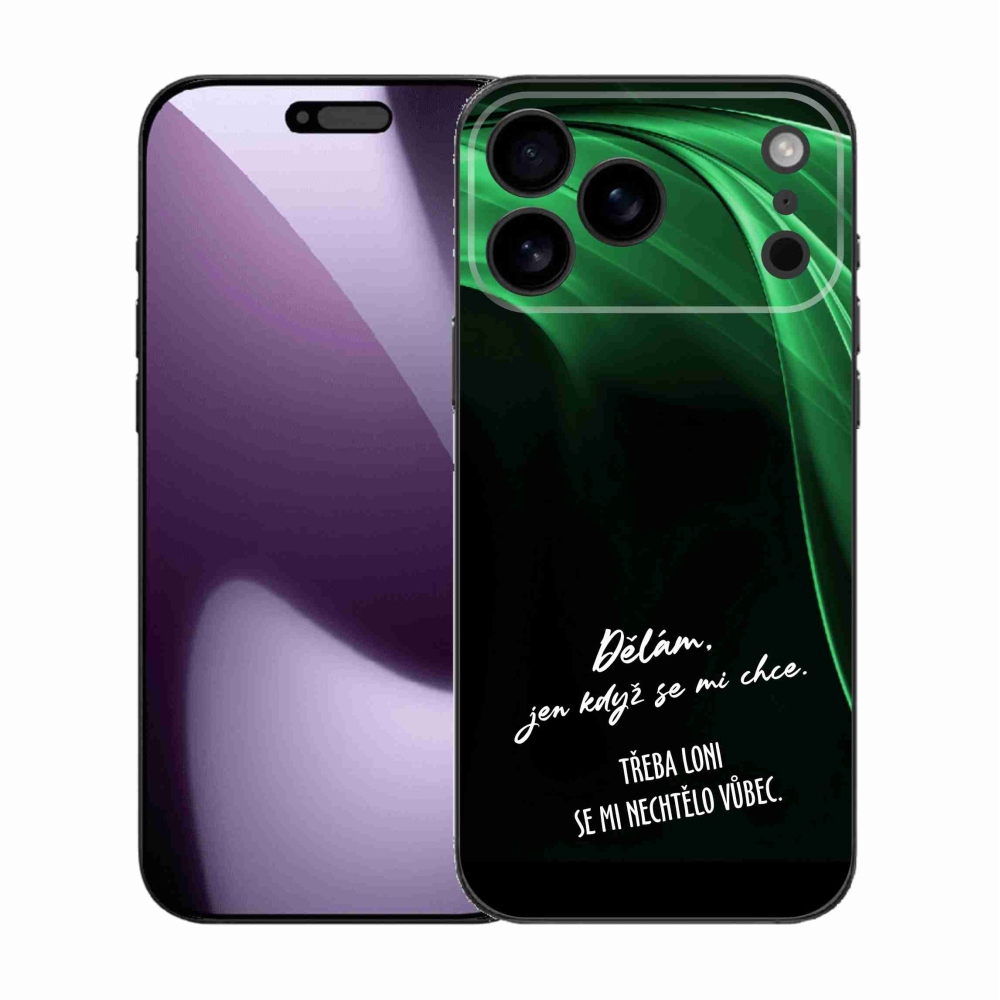 Gelový kryt mmCase na iPhone 17 Pro Max - vtipný text 12 černé pozadí
