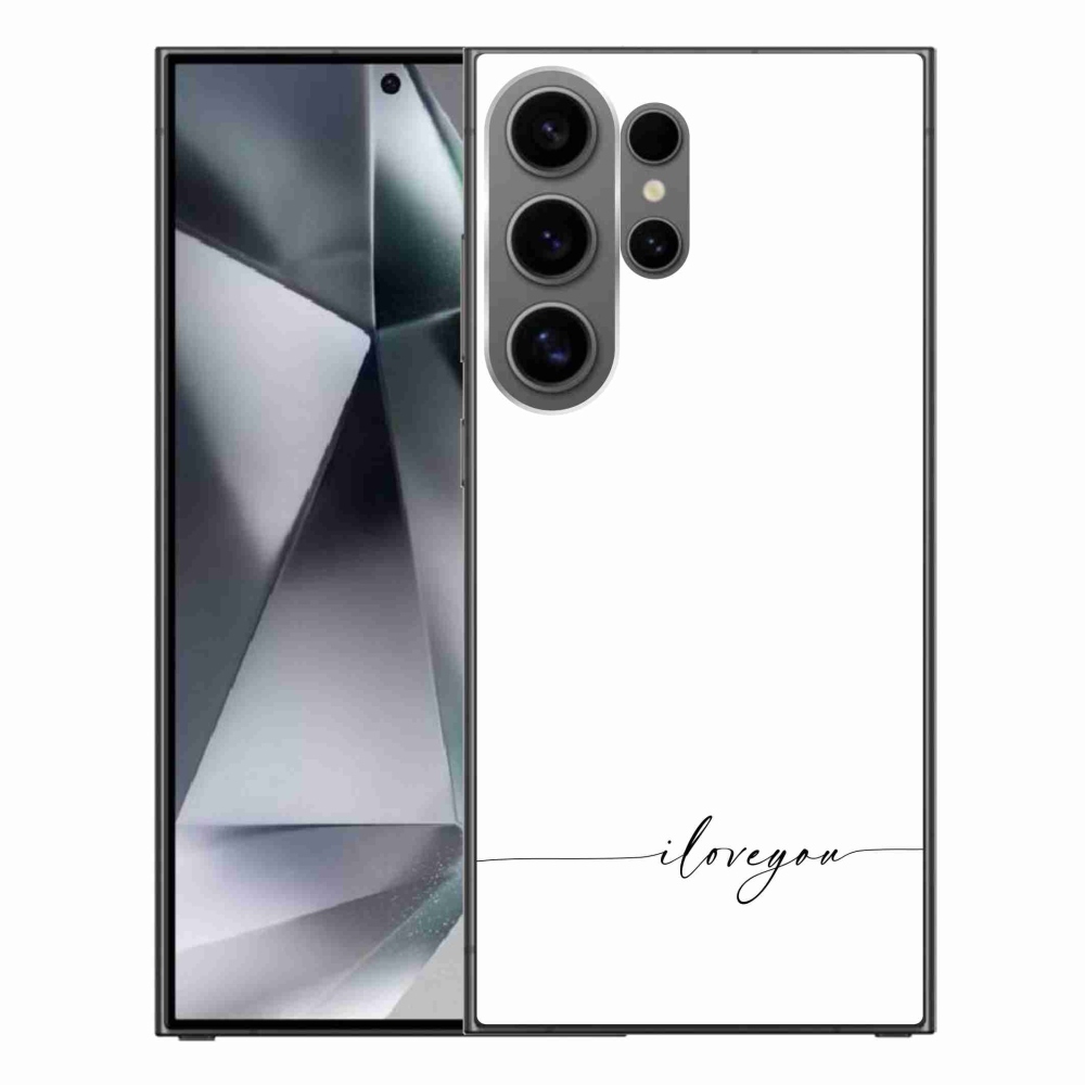 Gelový kryt mmCase na Samsung Galaxy S24 Ultra - I love you bílé pozadí