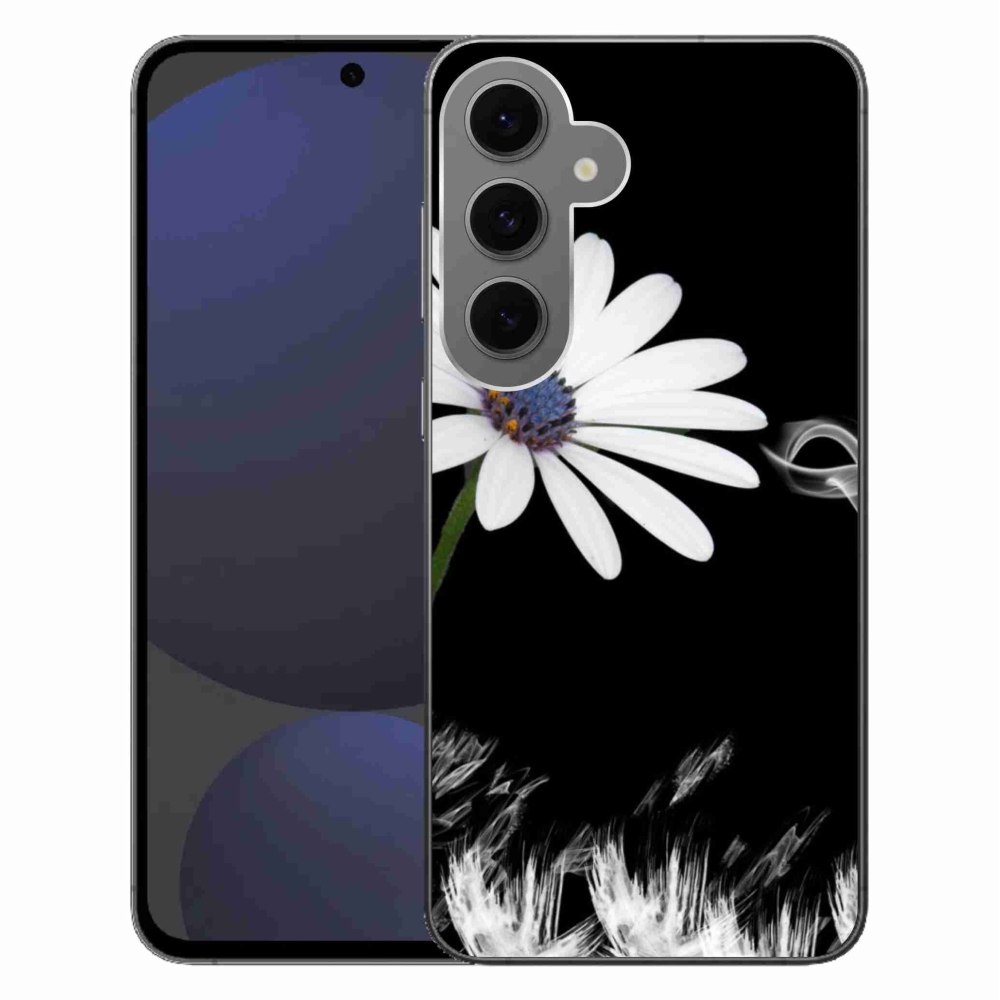 Gelový kryt mmCase na Samsung Galaxy S24 FE - bílá květina