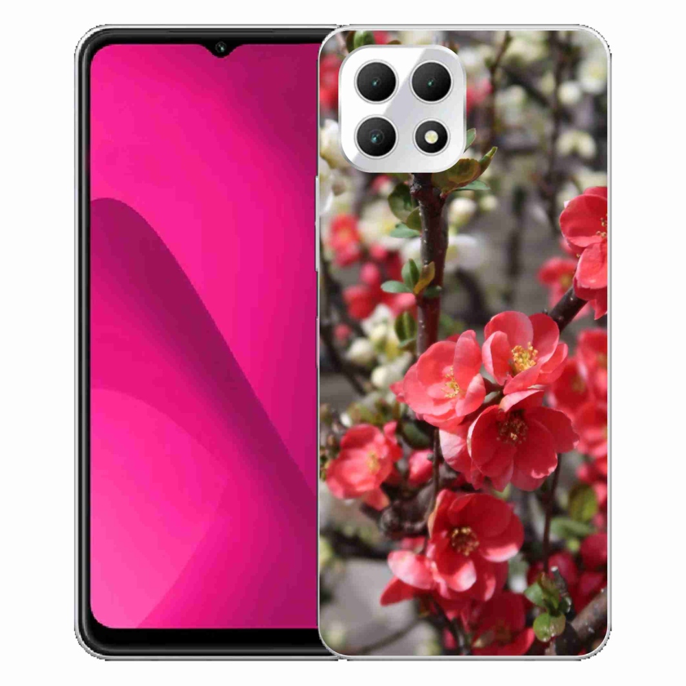 Gelový kryt mmCase na T-Mobile T Phone 2 - červené květy