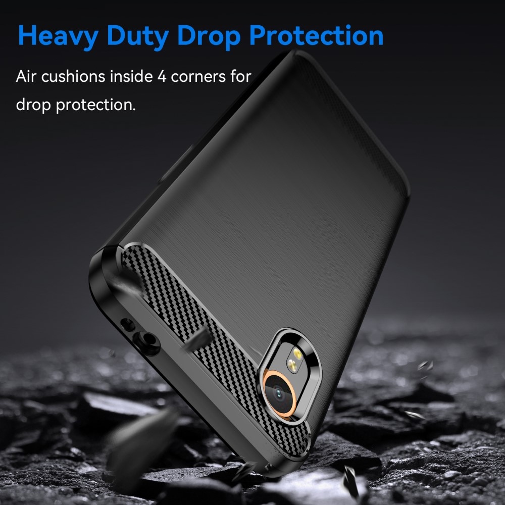 Carbon odolný gelový obal na Samsung Galaxy Xcover 7 - černý