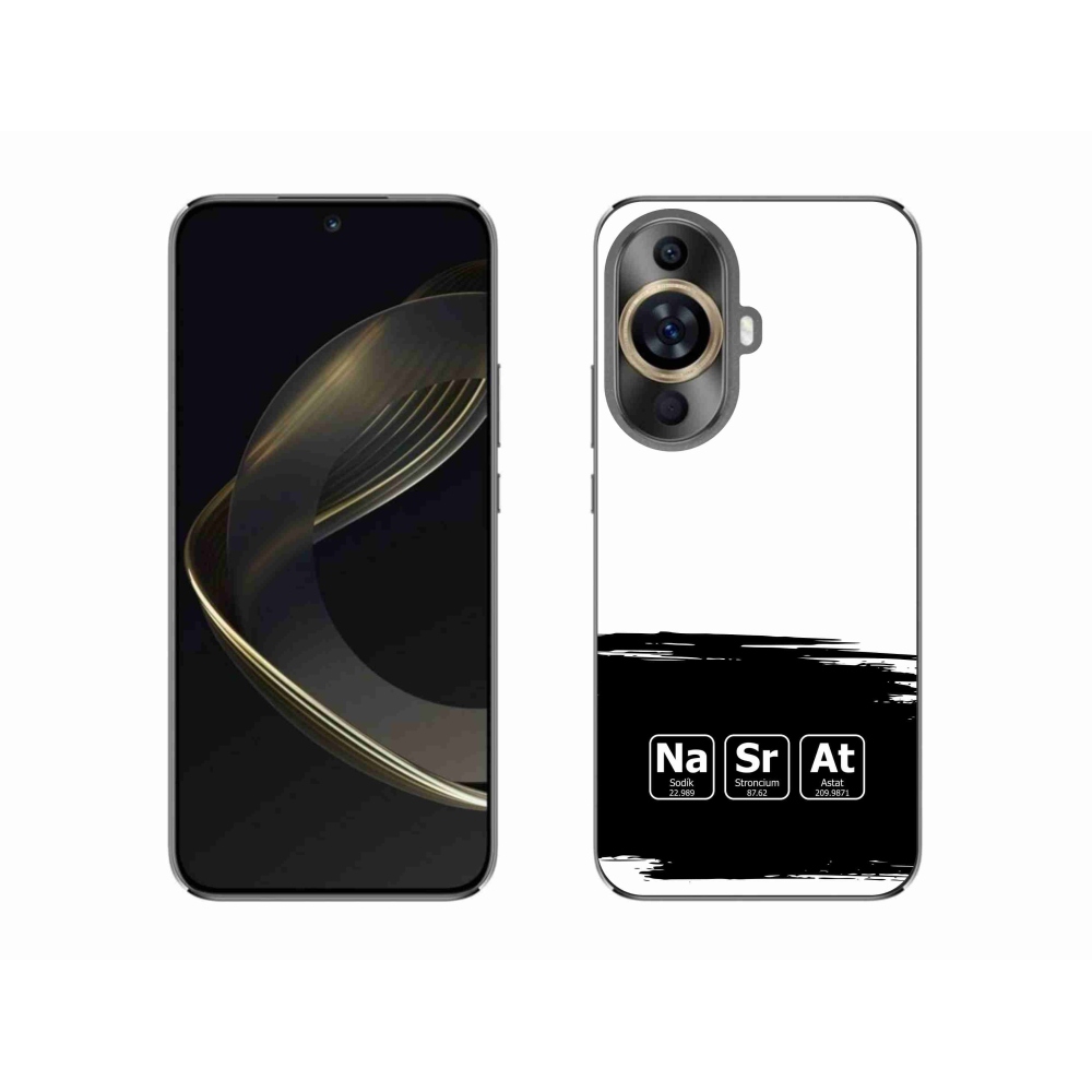 Gelový kryt mmCase na Huawei Nova 11 - chemické prvky černobílé pozadí
