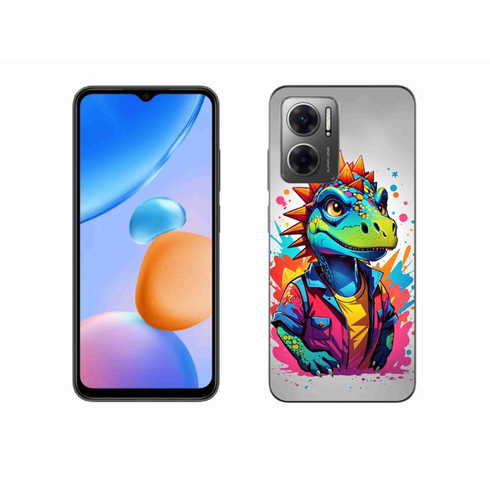 Gelový kryt mmCase na Xiaomi Redmi 10 5G - barevný dinosaurus