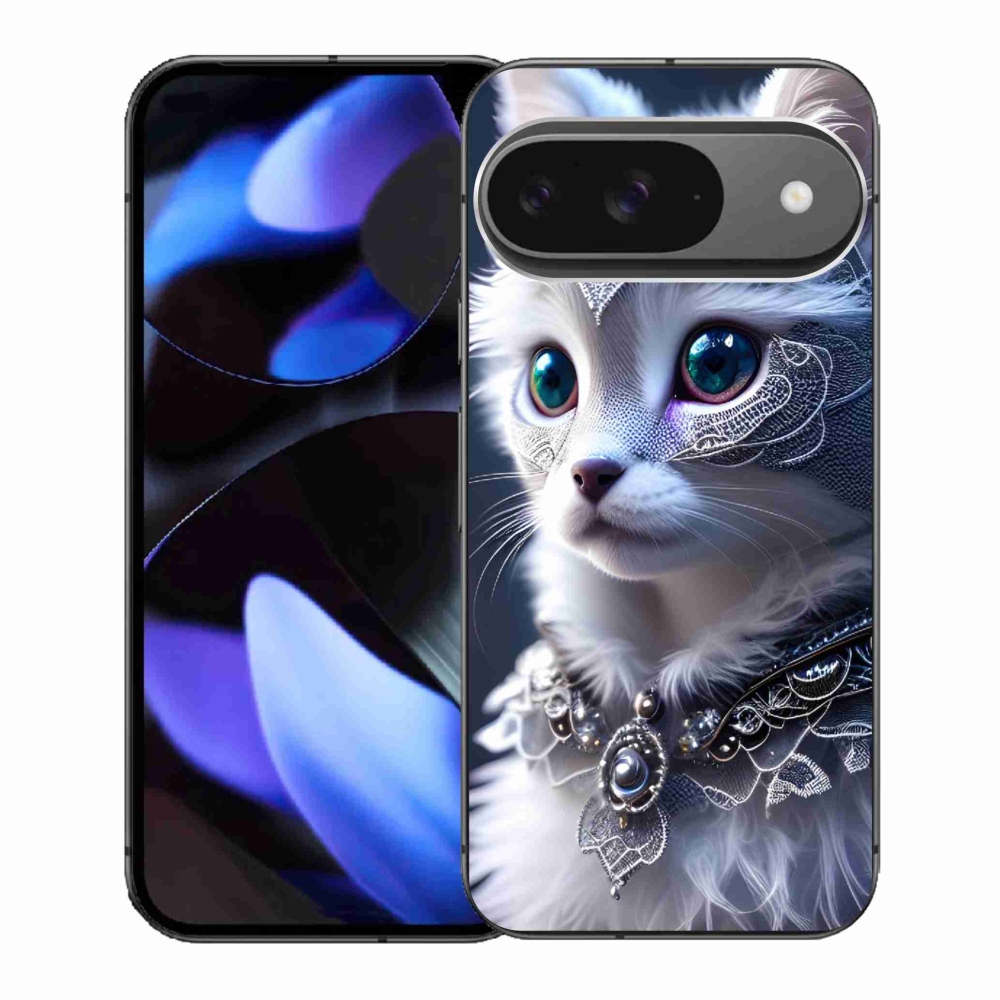 Gelový kryt mmCase na Google Pixel 9/9 Pro - bílá kočka