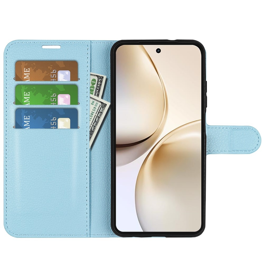 Litchi knížkové pouzdro na Realme 14 Pro+ 5G - modré