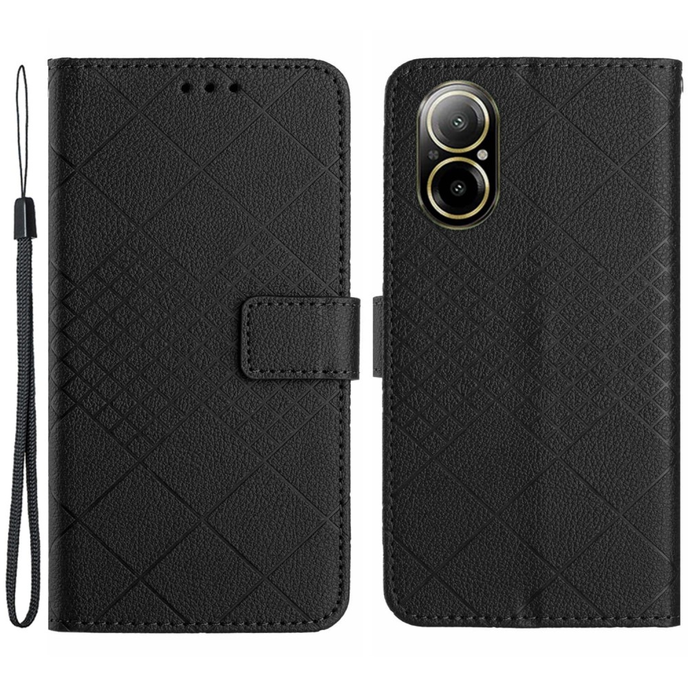 Texture knížkové pouzdro na mobil Realme C67 - černé