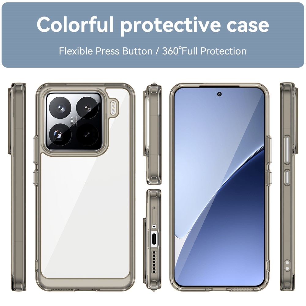Gelový obal s pevnými zády na Xiaomi 15 Pro - šedý