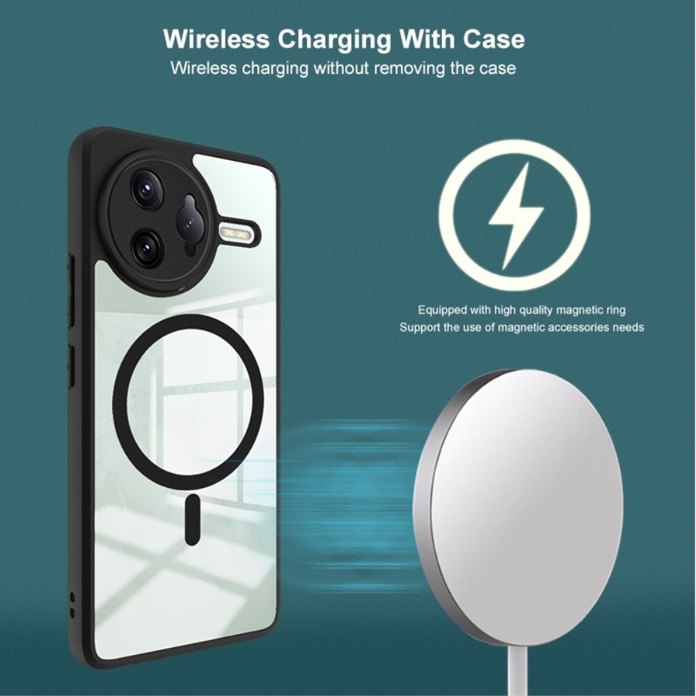 Clear gelový obal s podporou MagSafe na Xiaomi Poco F7 Ultra 5G - černý