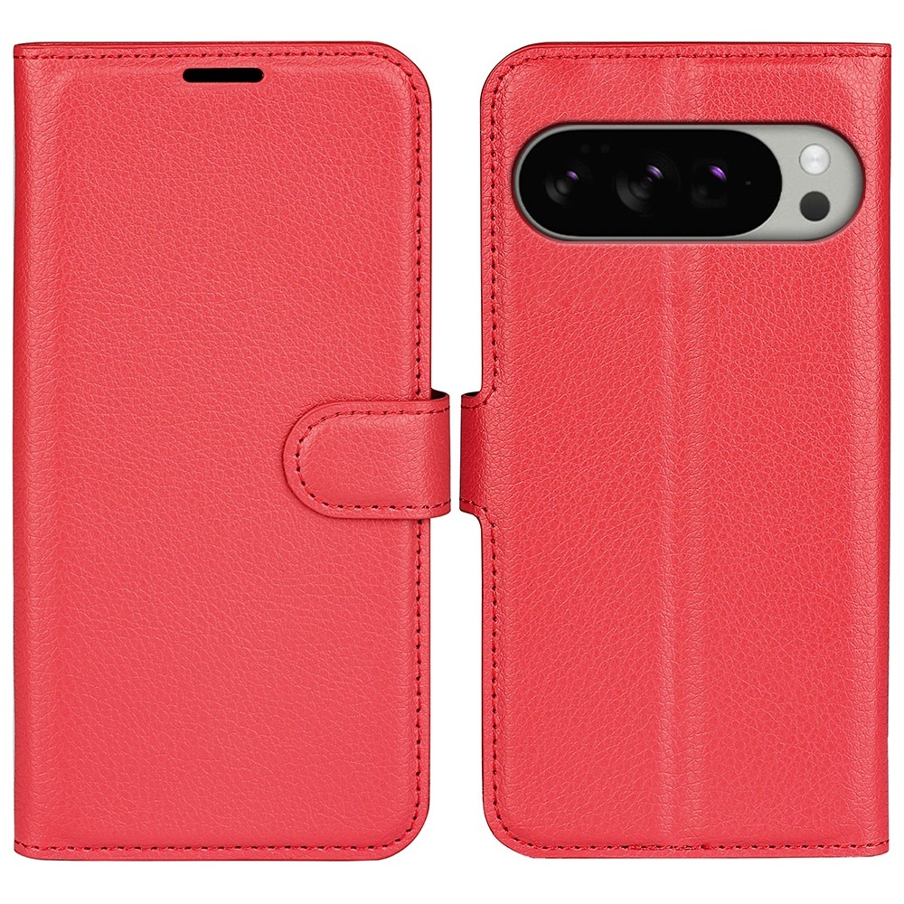 Litchi knížkové pouzdro na Google Pixel 10 Pro XL - červené