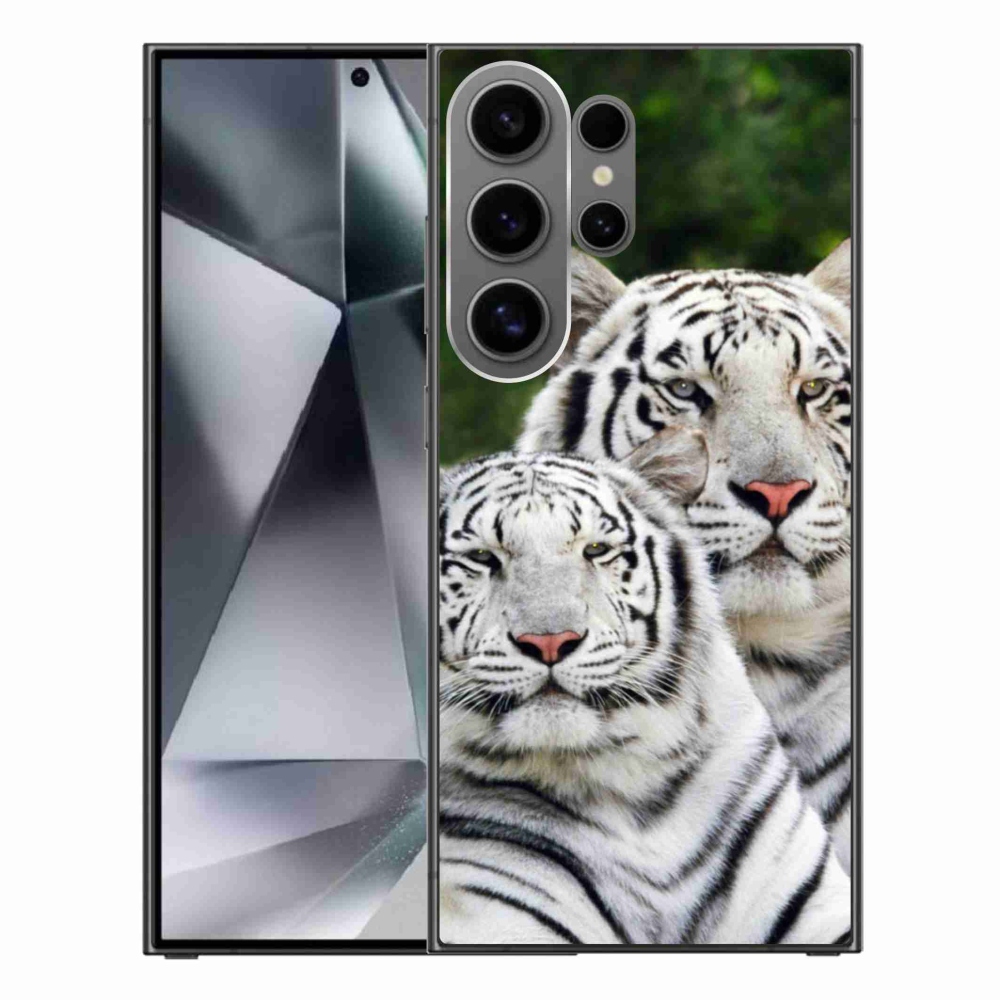Gelový obal mmCase na Samsung Galaxy S24 Ultra - bílí tygři