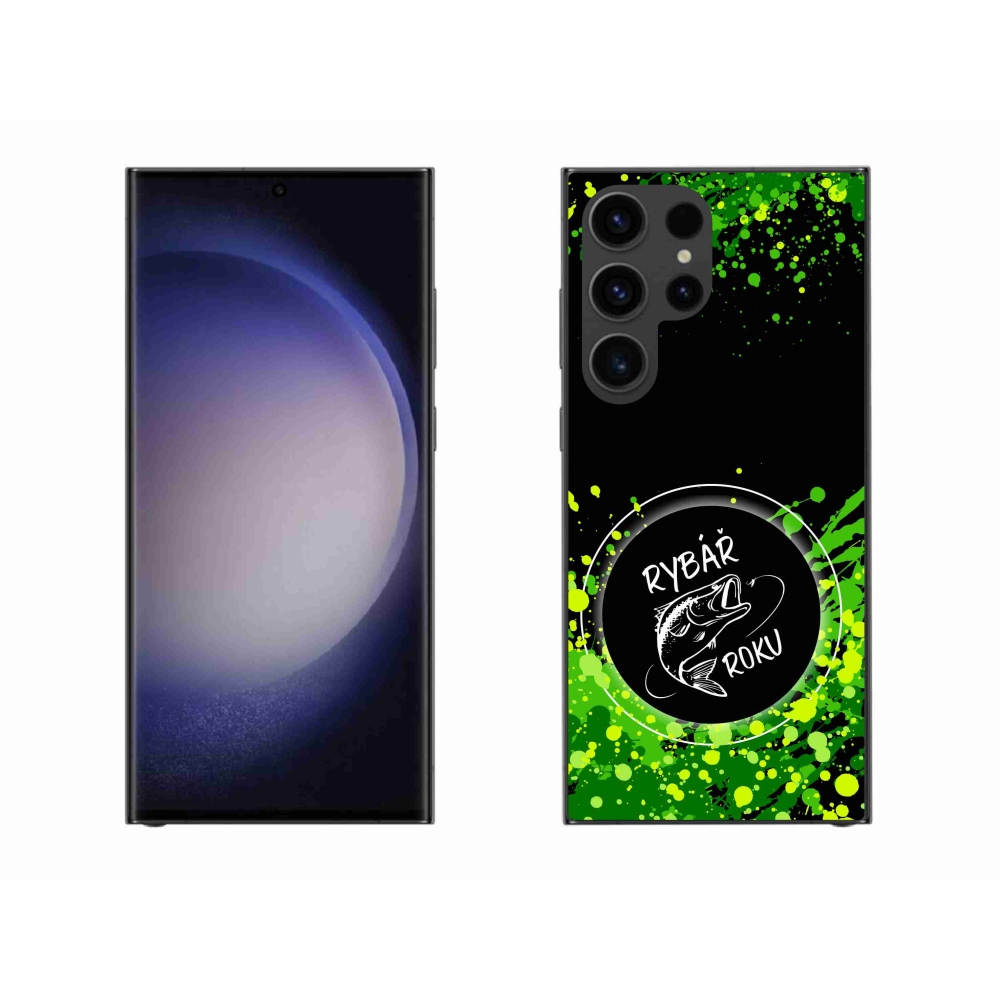 Gelový kryt mmCase na Samsung Galaxy S23 Ultra 5G - rybář roku černé pozadí