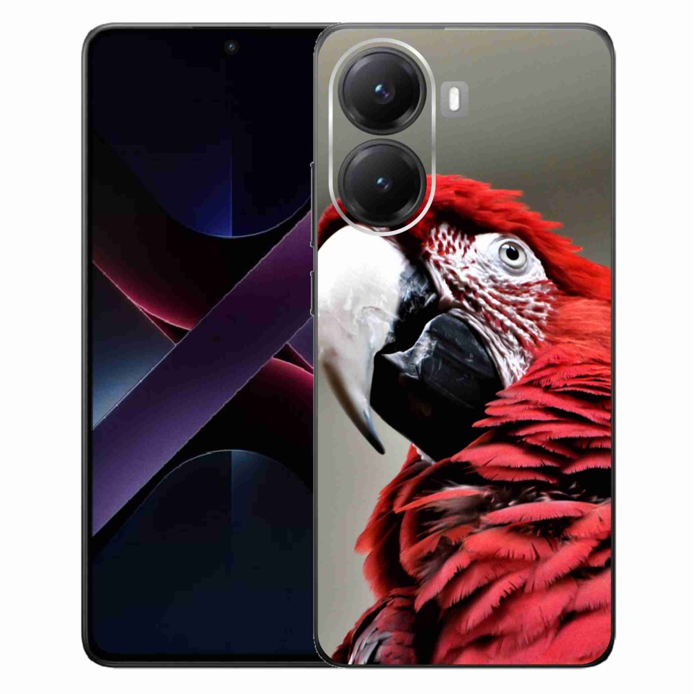 Gelový kryt mmCase na Xiaomi Poco X7 Pro 5G - papoušek ara červený