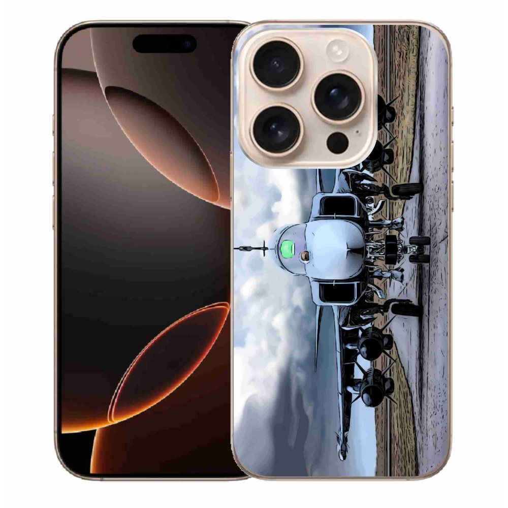 Gelový kryt mmCase na iPhone 16 Pro Max - vojenské letadlo