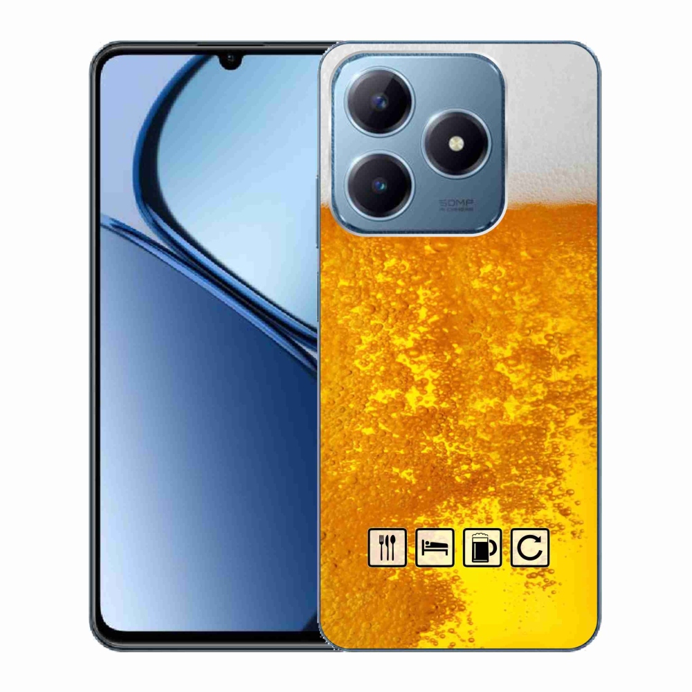 Gelový kryt mmCase na Realme C63 - pivní motiv 3