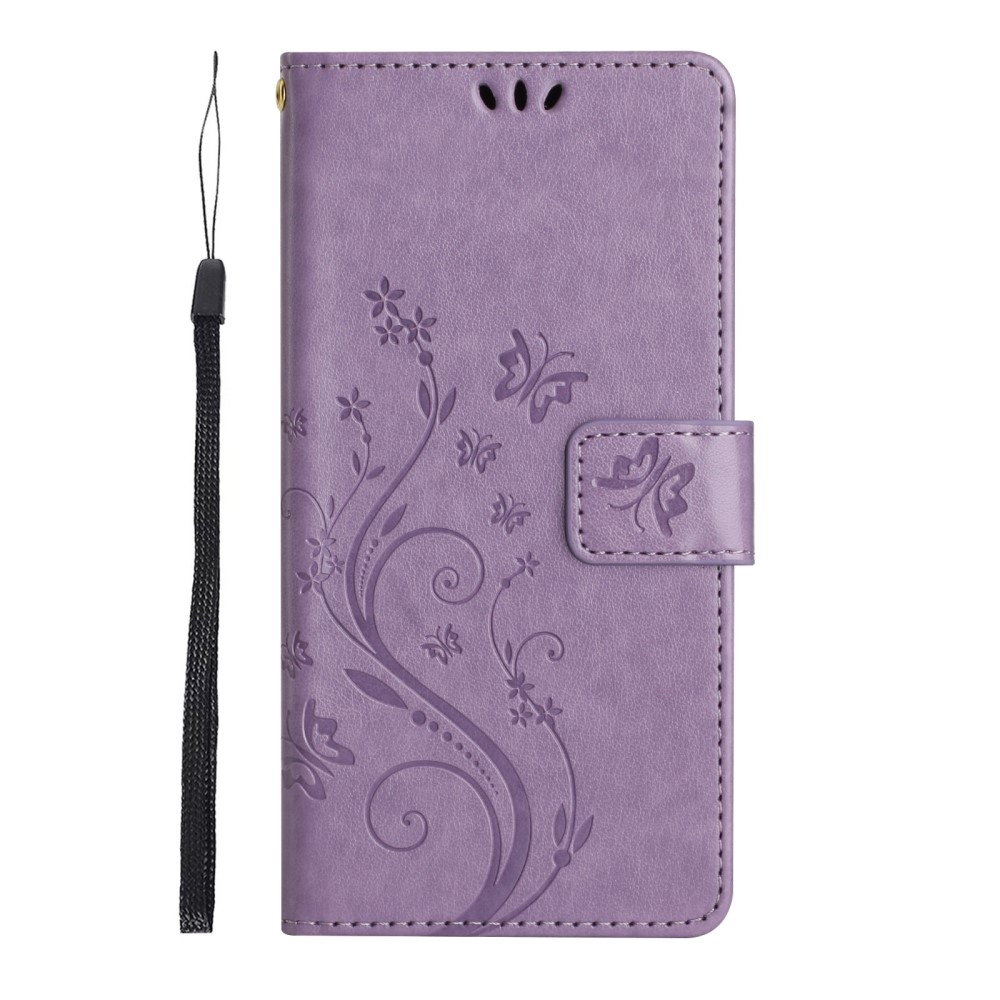 Flowers knížkové pouzdro na Samsung Galaxy A05s - světlefialové