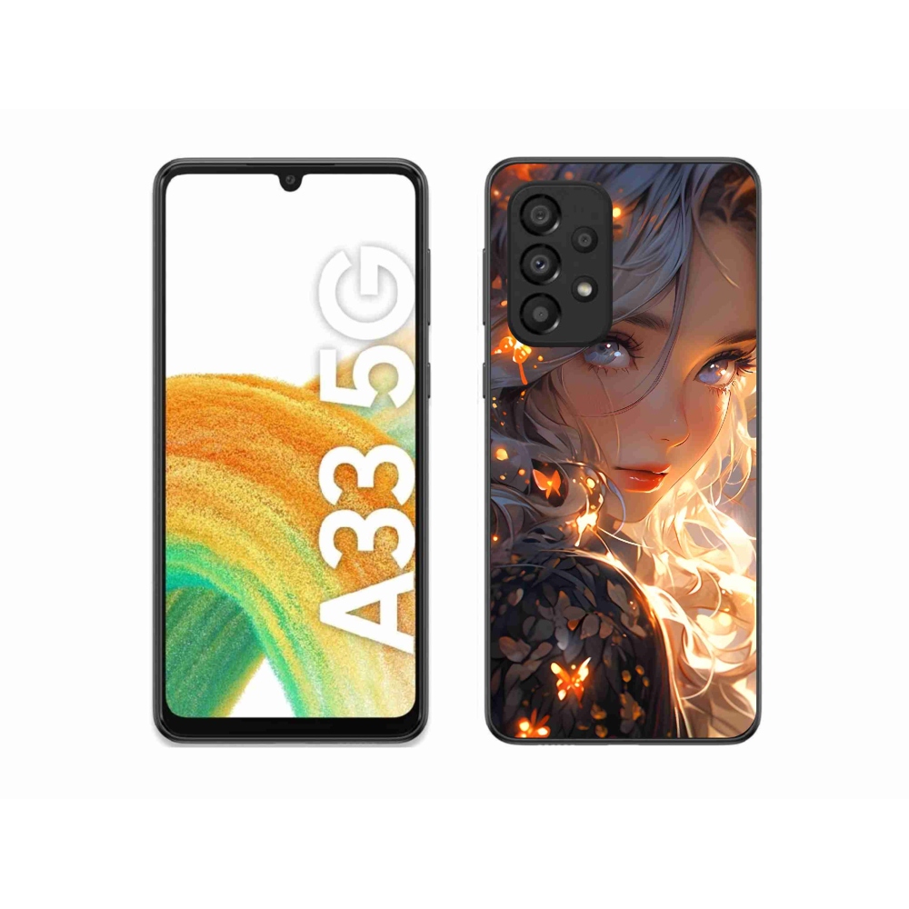 Gelový kryt mmCase na Samsung Galaxy A33 5G - dívka a motýli