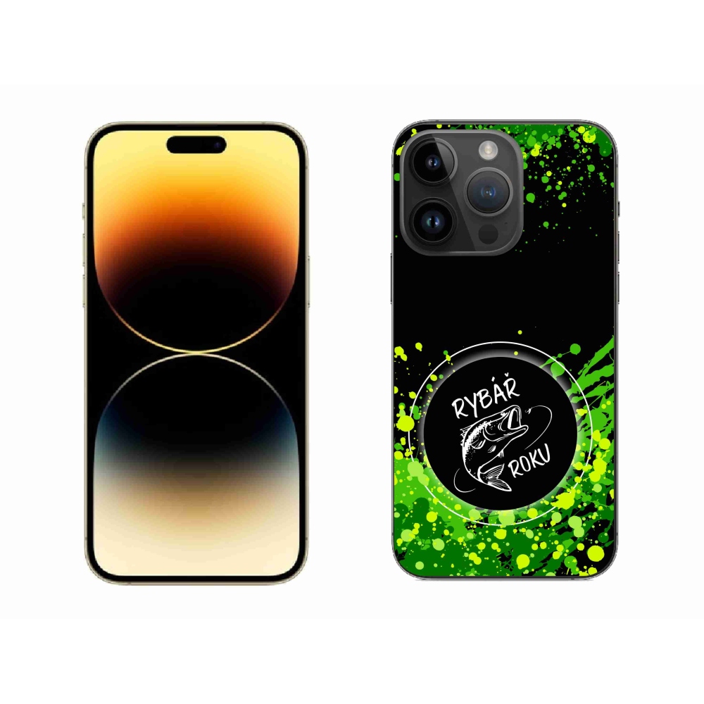 Gelový kryt mmCase na iPhone 14 Pro Max 6.7 - rybář roku černé pozadí