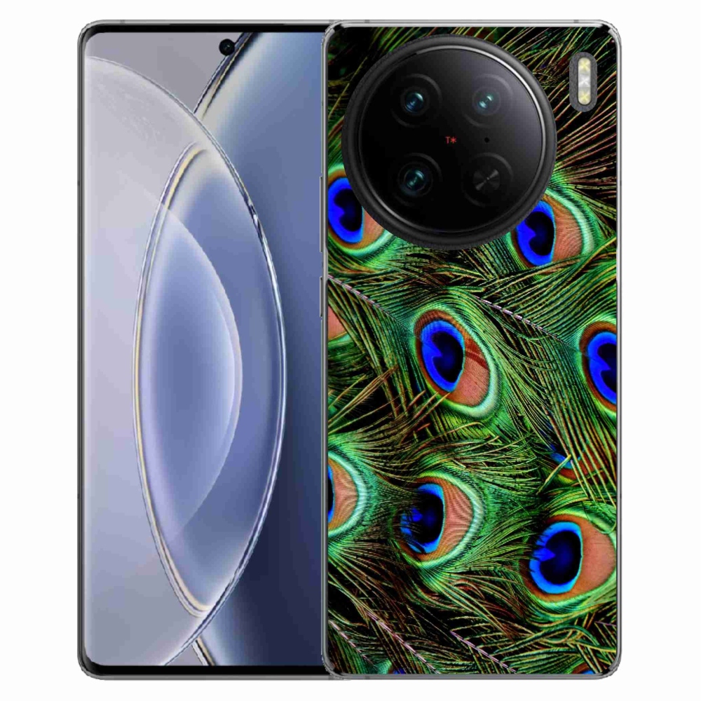 Gelový kryt mmCase na Vivo X90 Pro - paví peří
