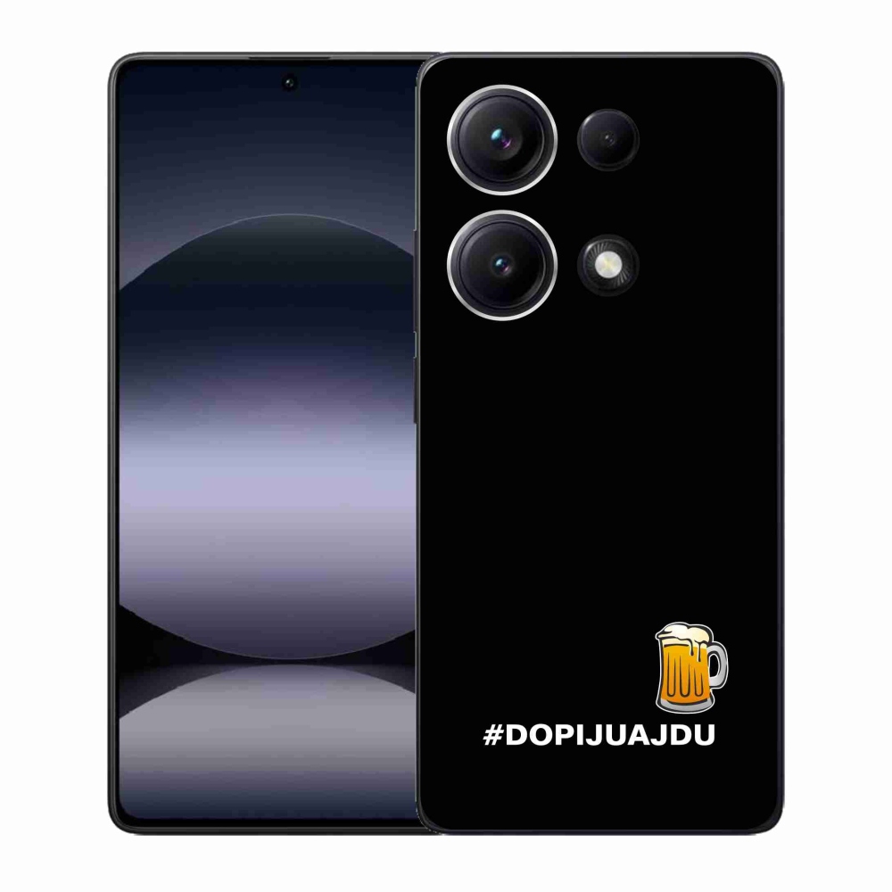 Gelový kryt mmCase na Xiaomi Redmi Note 14S - pivní motiv 1 černé pozadí