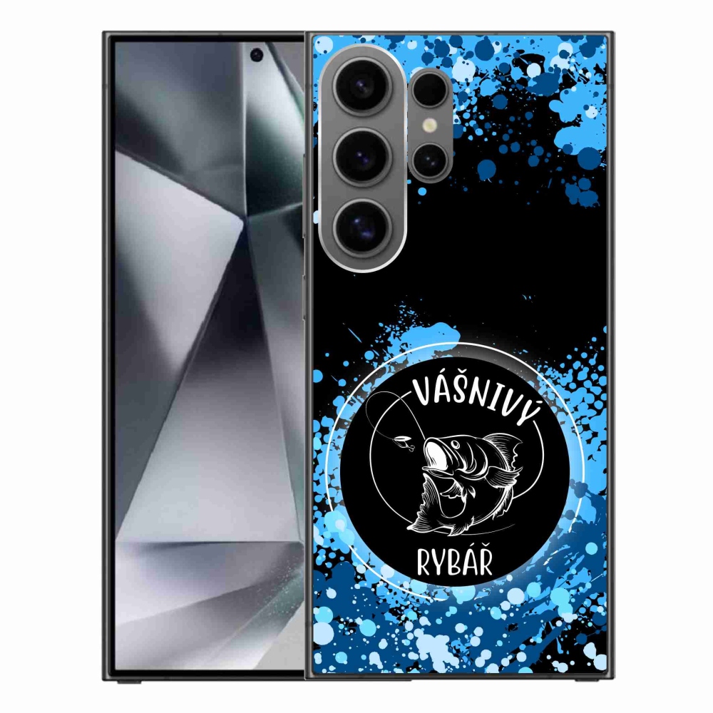 Gelový kryt mmCase na Samsung Galaxy S24 Ultra - vášnivý rybář černé pozadí