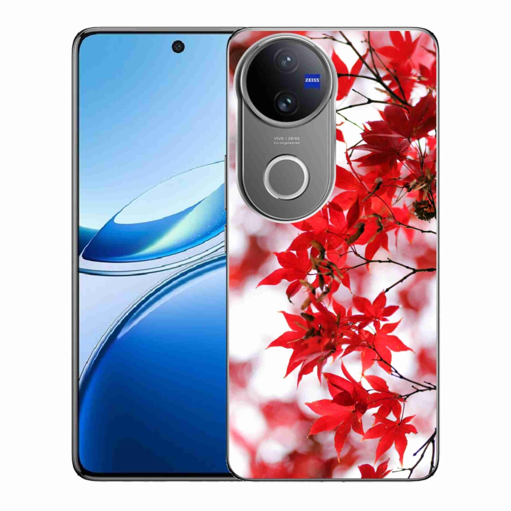 Gelový kryt mmCase na Vivo V50 5G - červené listy