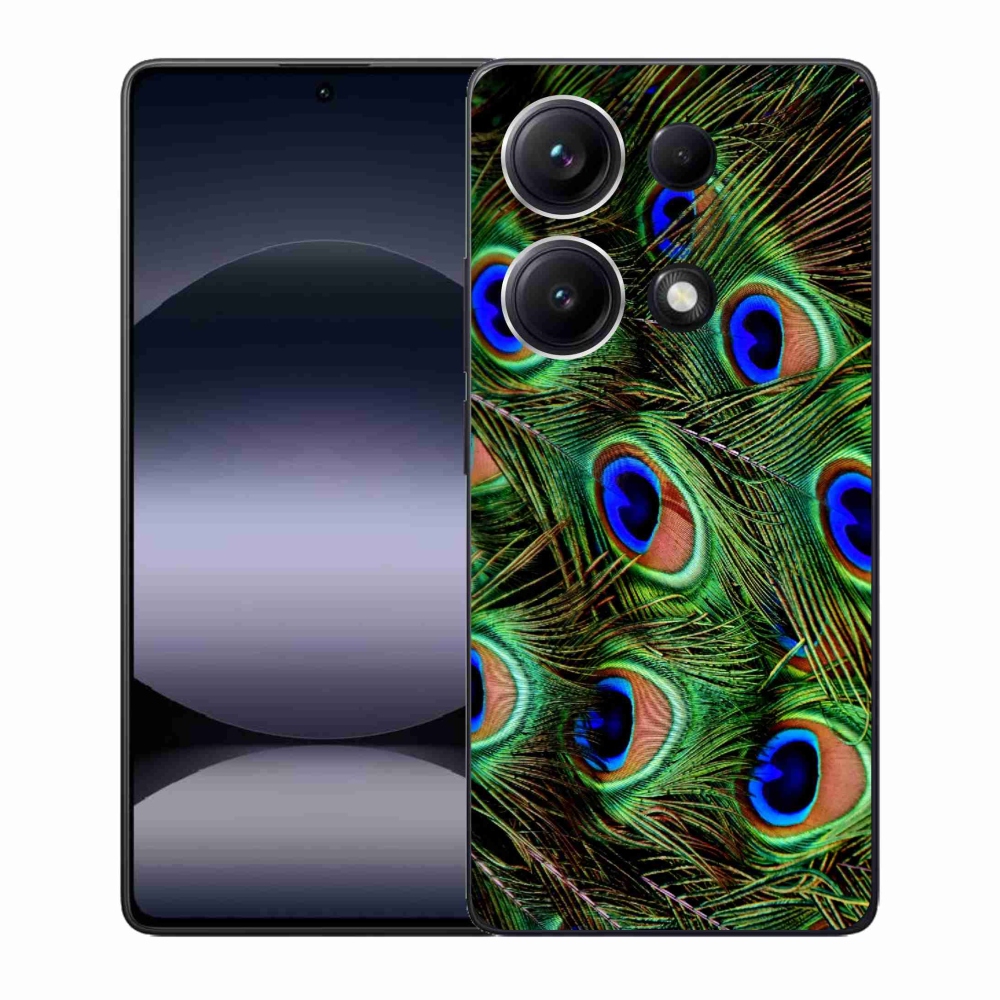 Gelový kryt mmCase na Xiaomi Redmi Note 14S - paví peří