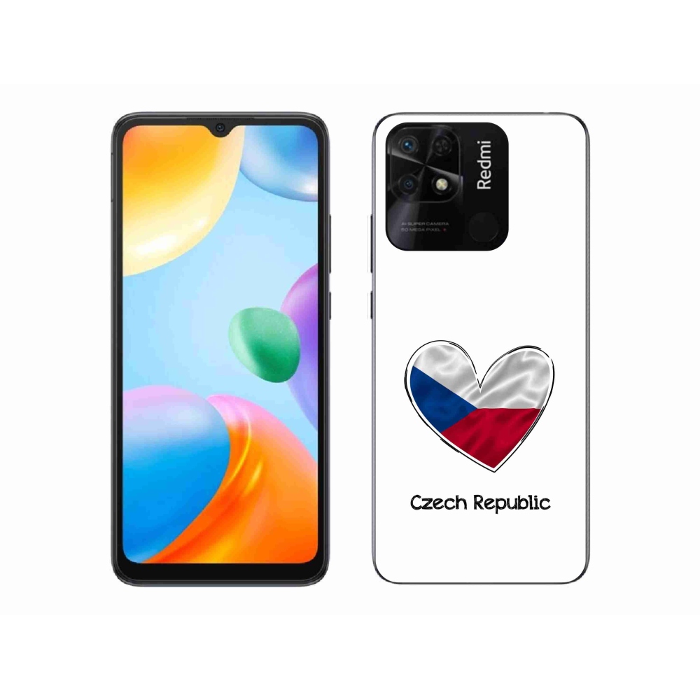 Gelový kryt mmCase na Xiaomi Redmi 10C - vlajka srdce bílé pozadí