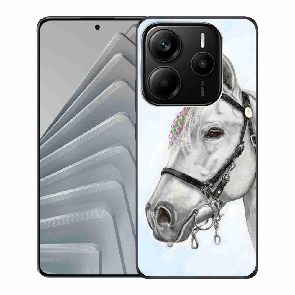 Gelový kryt mmCase na Xiaomi Redmi Note 14 5G - bílý kůň 1