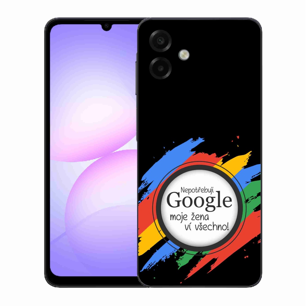 Gelový kryt mmCase na Samsung Galaxy A07 4G - žena ví všechno černé pozadí