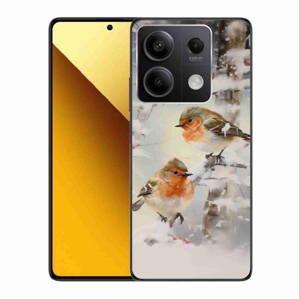 Gelový kryt mmCase na Xiaomi Redmi Note 13 5G - ptáčci v zimě