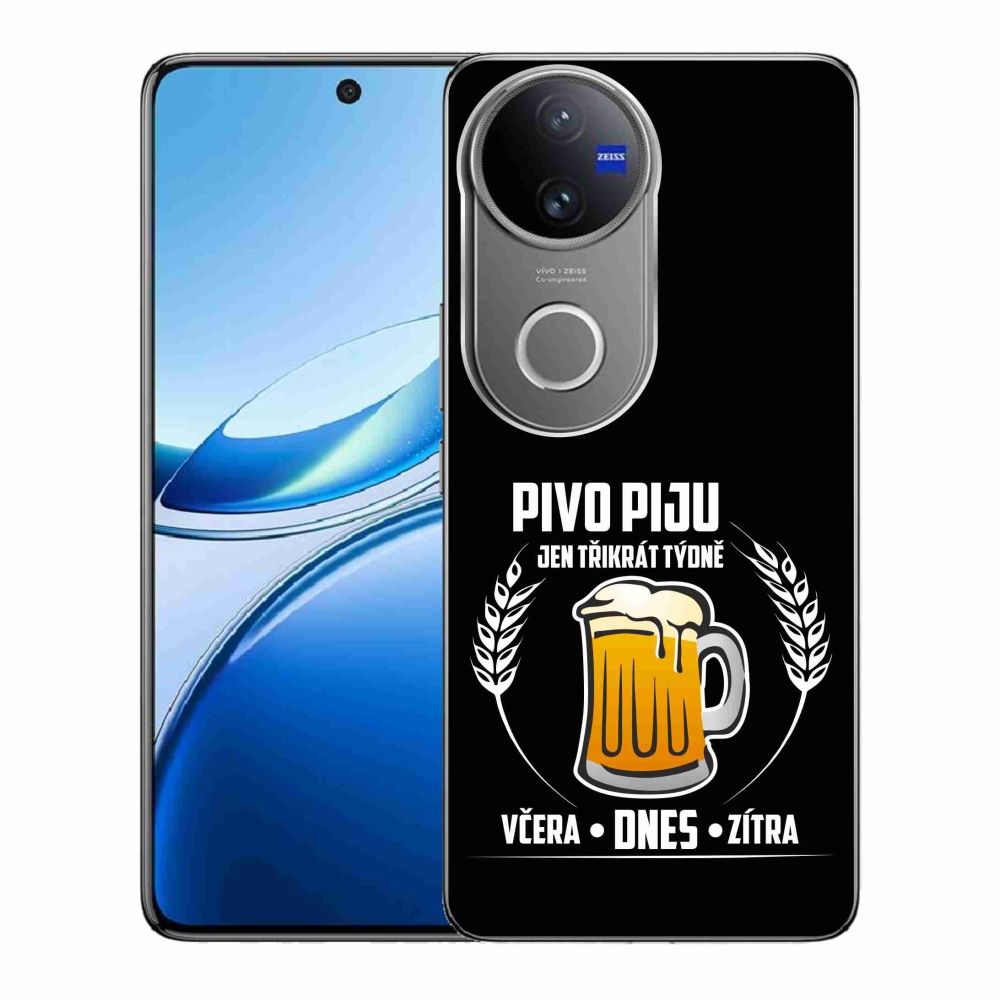 Gelový kryt mmCase na Vivo V50 5G - pivní motiv černé pozadí