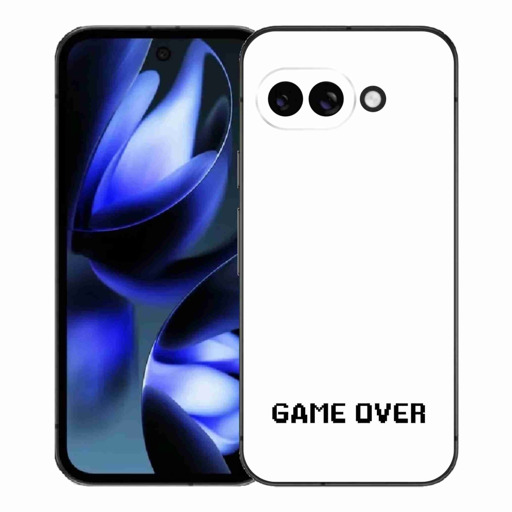 Gelový kryt mmCase na Google Pixel 9a - game over bílé pozadí