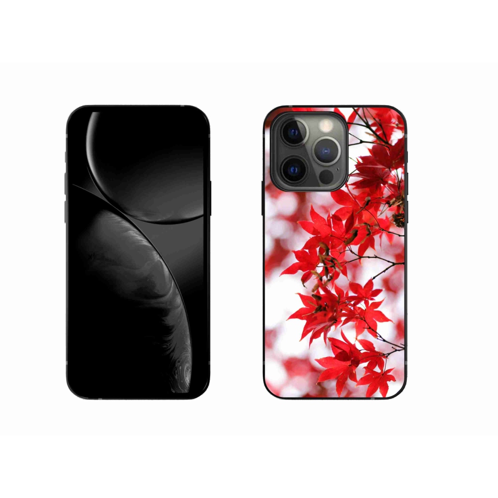 Gelový kryt mmCase na iPhone 13 Pro 6.1 - červené listy