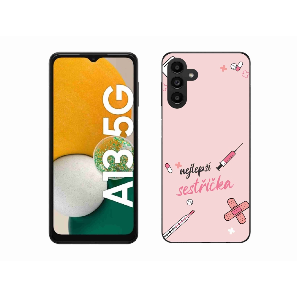 Gelový kryt mmCase na Samsung Galaxy A13 5G - nejlepší sestřička růžové pozadí