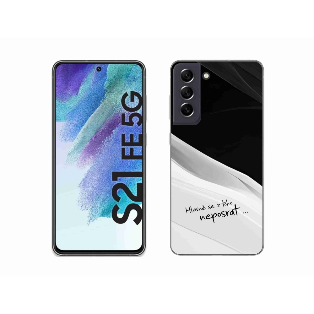 Gelový kryt mmCase na Samsung Galaxy S21 FE 5G - vtipný text 13 bíločerné pozadí
