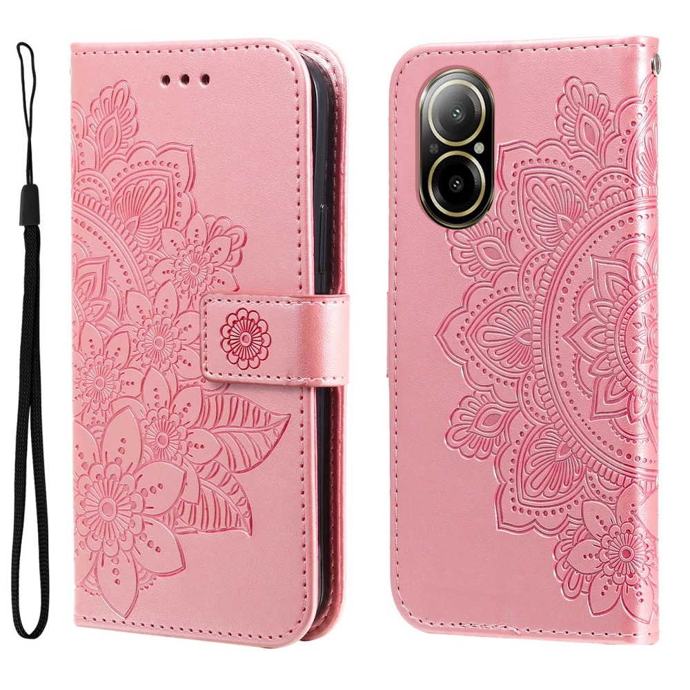 Mandala knížkové pouzdro na Realme C67 - růžové