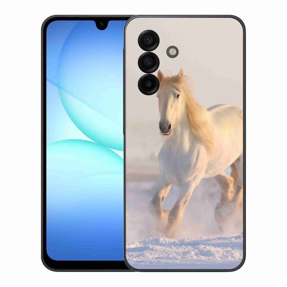 Gelový kryt mmCase na Samsung Galaxy A17 4G/5G - kůň ve sněhu
