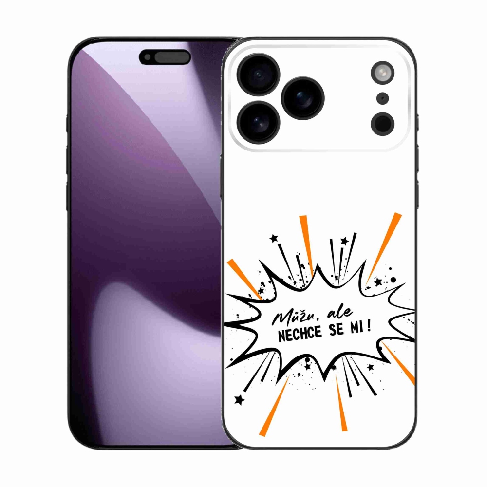 Gelový kryt mmCase na iPhone 17 Pro Max - vtipný text 11 bílé pozadí