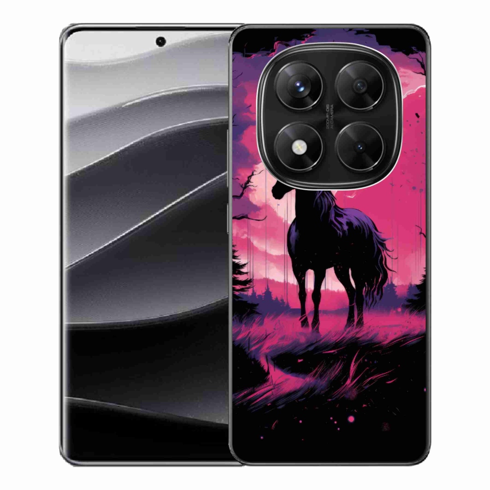 Gelový kryt mmCase na Xiaomi Redmi Note 14 Pro 5G/Poco X7 5G - černý kreslený kůň 1