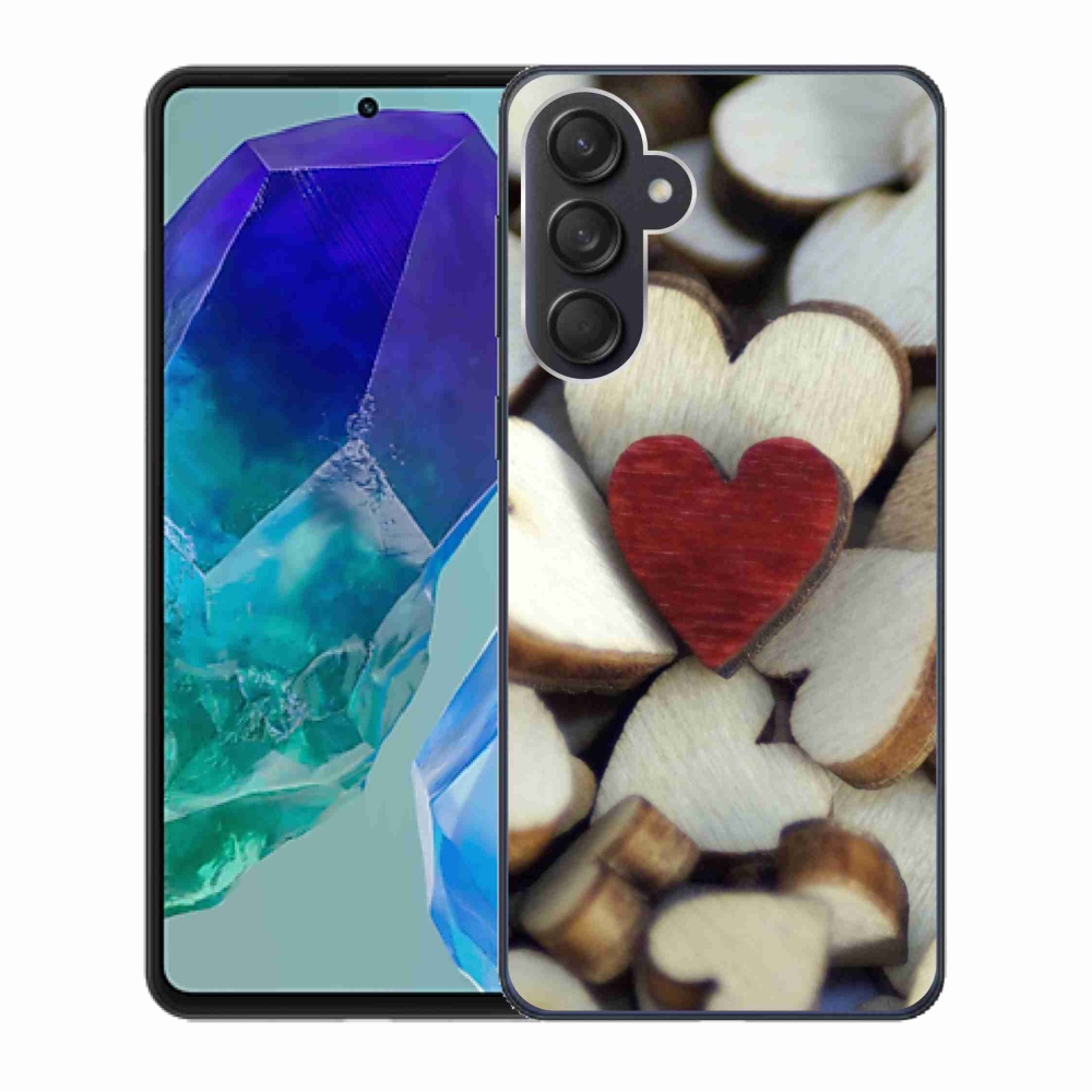 Gelový kryt mmCase na Samsung Galaxy M55 5G - gravírované červené srdce 