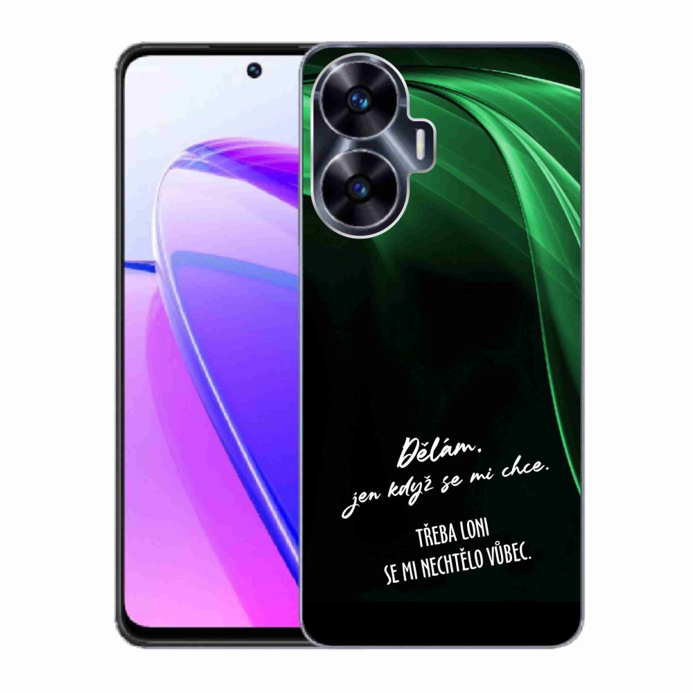 Gelový kryt mmCase na Realme C55 - vtipný text 12 černé pozadí