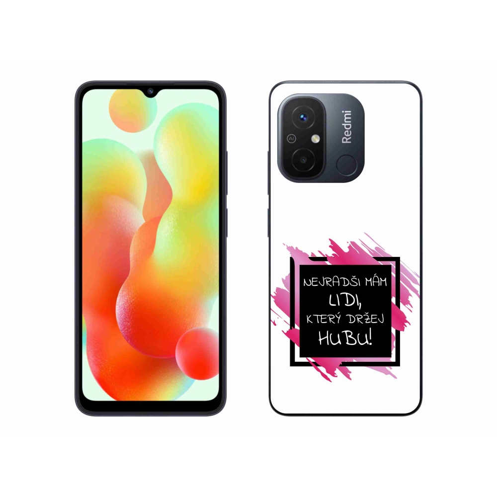 Gelový kryt mmCase na Xiaomi Redmi 12C - vtipný text 7 černobílé pozadí